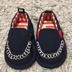 Nautical themed baby slippers 0-3 months